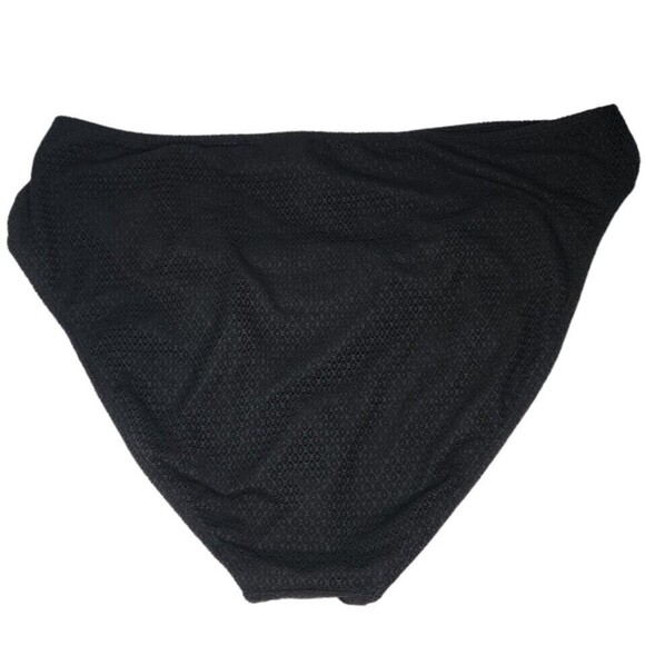 NWT Black Bikini Swim Bottom Size 3X Hi Cut Ring Detail Crochet Like Old Navy - Picture 2 of 10